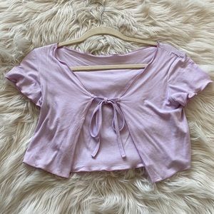 Shein Lavender Tie Top